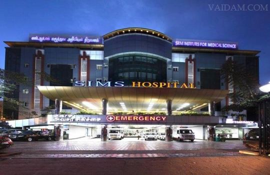 SIMS Medical Centre, Vadapalani, Chennai, Next to Vadapalani Metro Station, No.1, Jawaharlal Nehru Salai (100 Feet Road), Vadapalani Chennai – 600 026, Tamil Nadu, India